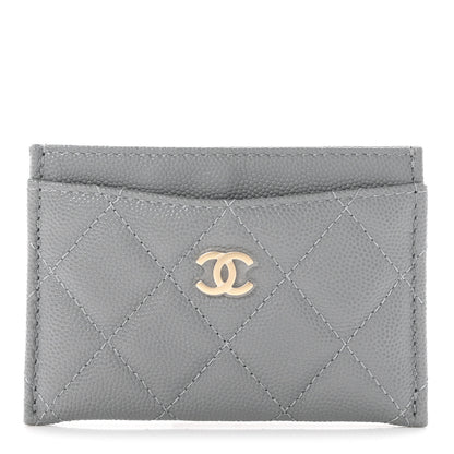 Chanel Caviar Quilted Card Holder Grey 1 of 9