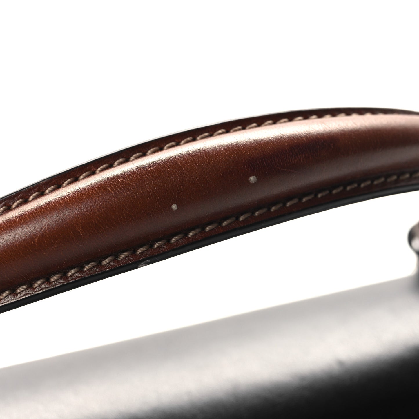 GG Supreme Monogram Calfskin Small Padlock Top Handle Bag Beige Black Cuir