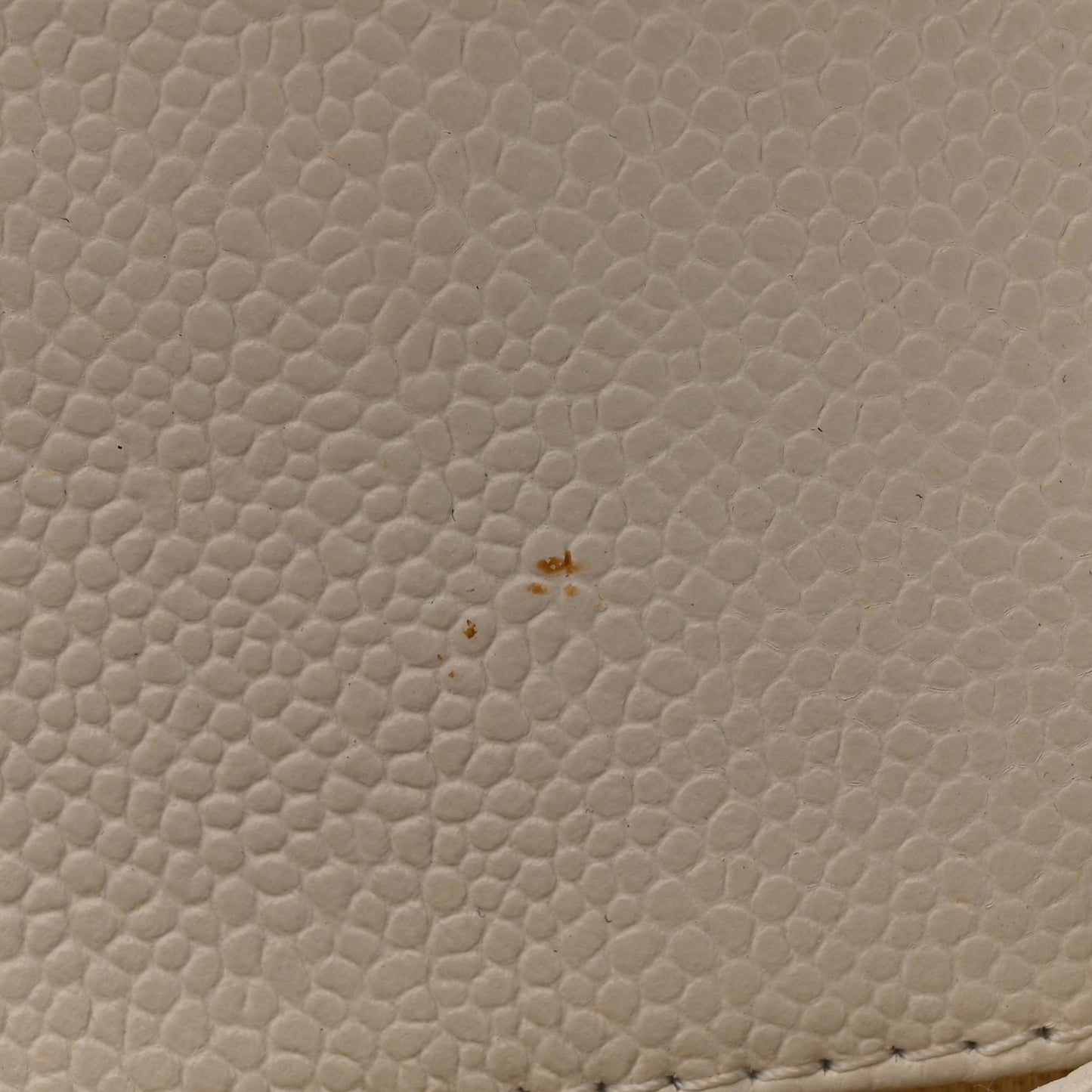 Grained Calfskin Small Stitched Flap White