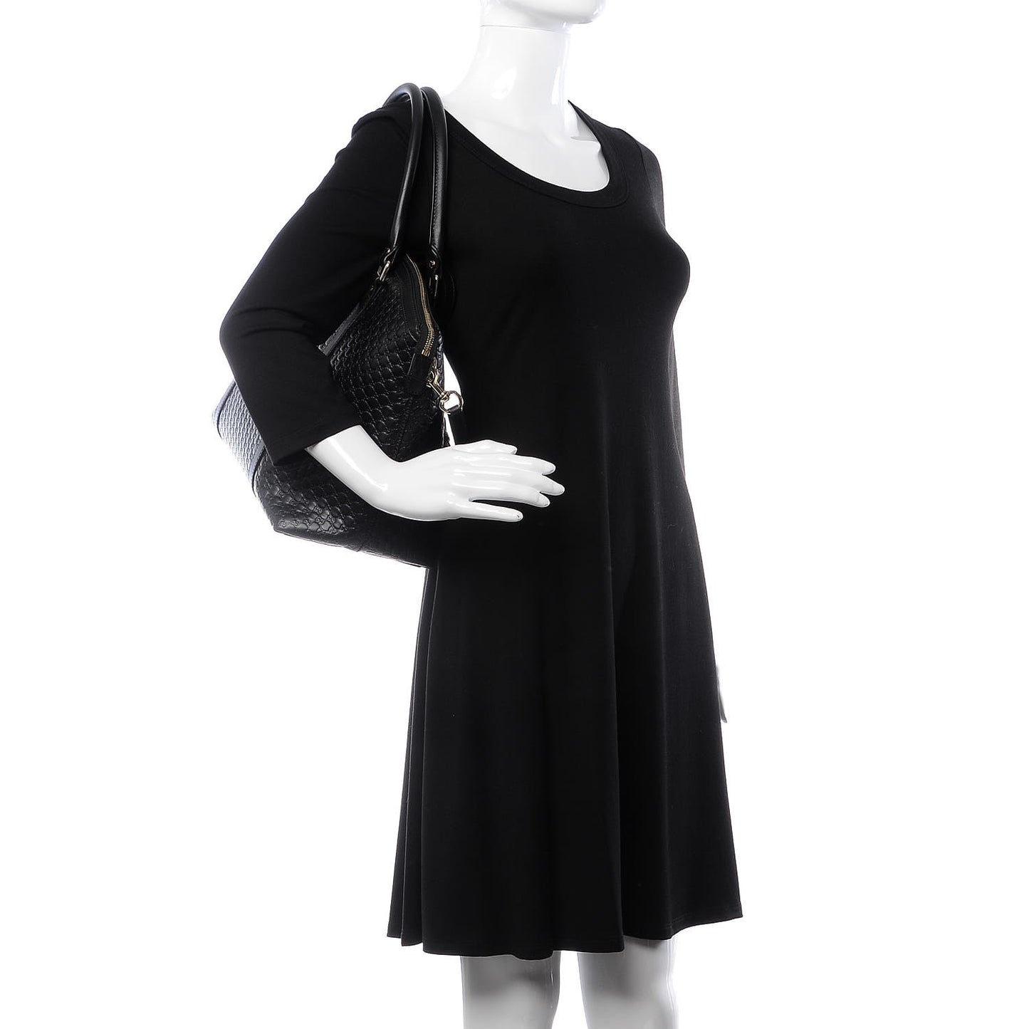 Soft Microguccissima Large Dome Satchel Black