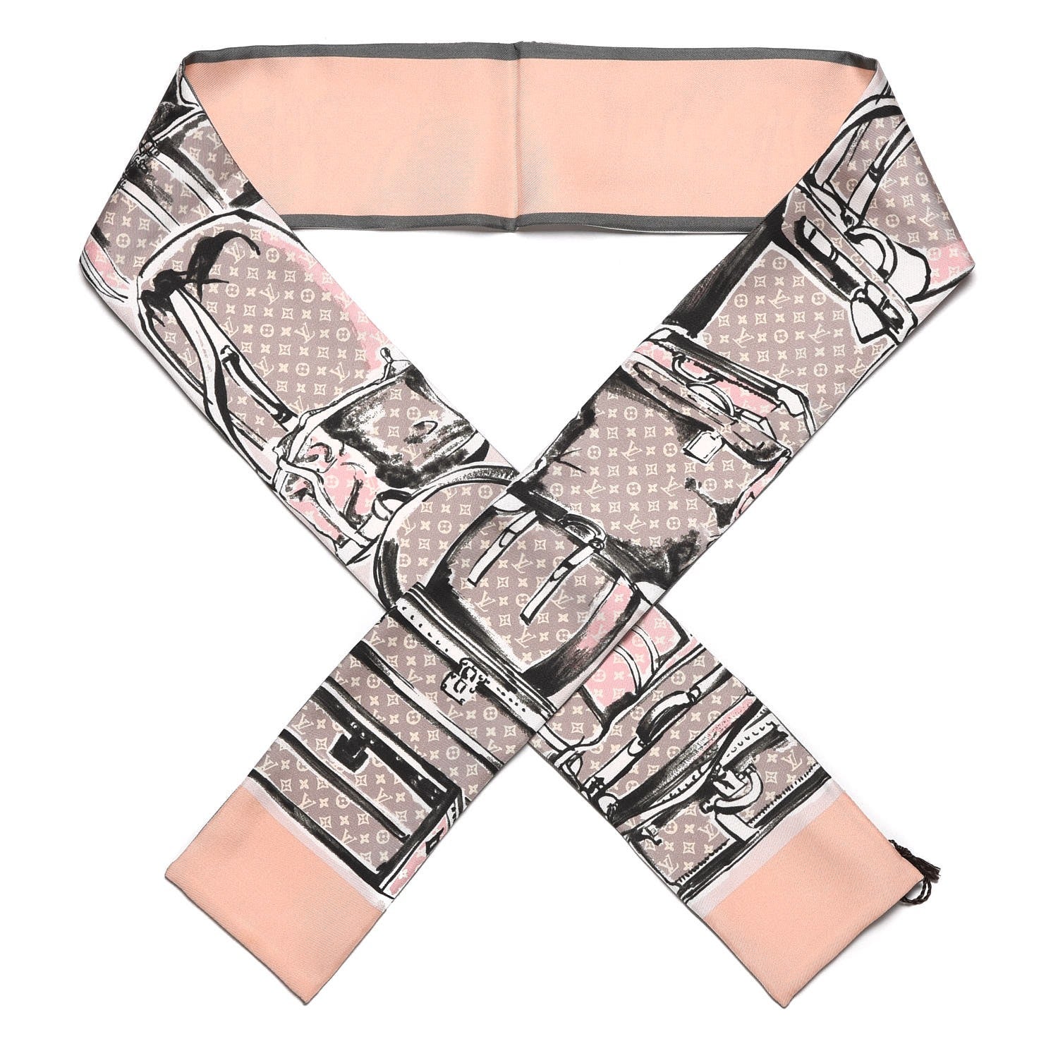 Louis Vuitton Silk Monogram Trunks Bandeau Rose Poudre 1 of 5