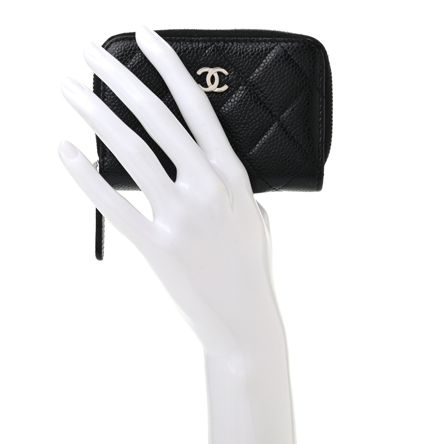 Chanel Caviar Quilted Zip Coin Purse Black 2 of 8