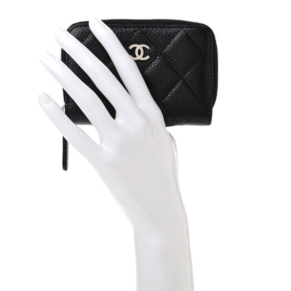 Chanel Caviar Quilted Zip Coin Purse Black 2 of 8