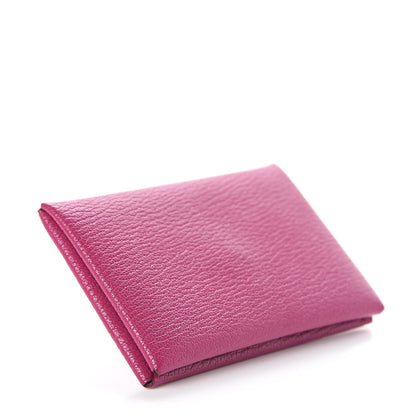Hermes Chevre Mysore Calvi Card Case Rose Pourpre 3 of 5