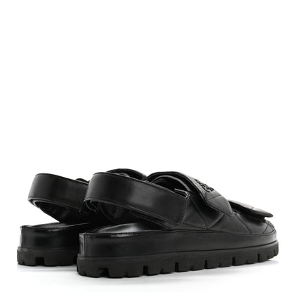 Prada Nappa Quilted Padded Slingback Sandals 37.5 Black 5 of 17