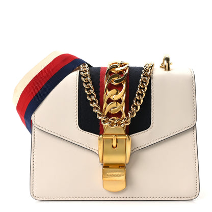 Gucci Calfskin Mini Sylvie Chain Shoulder Bag White 1 of 10
