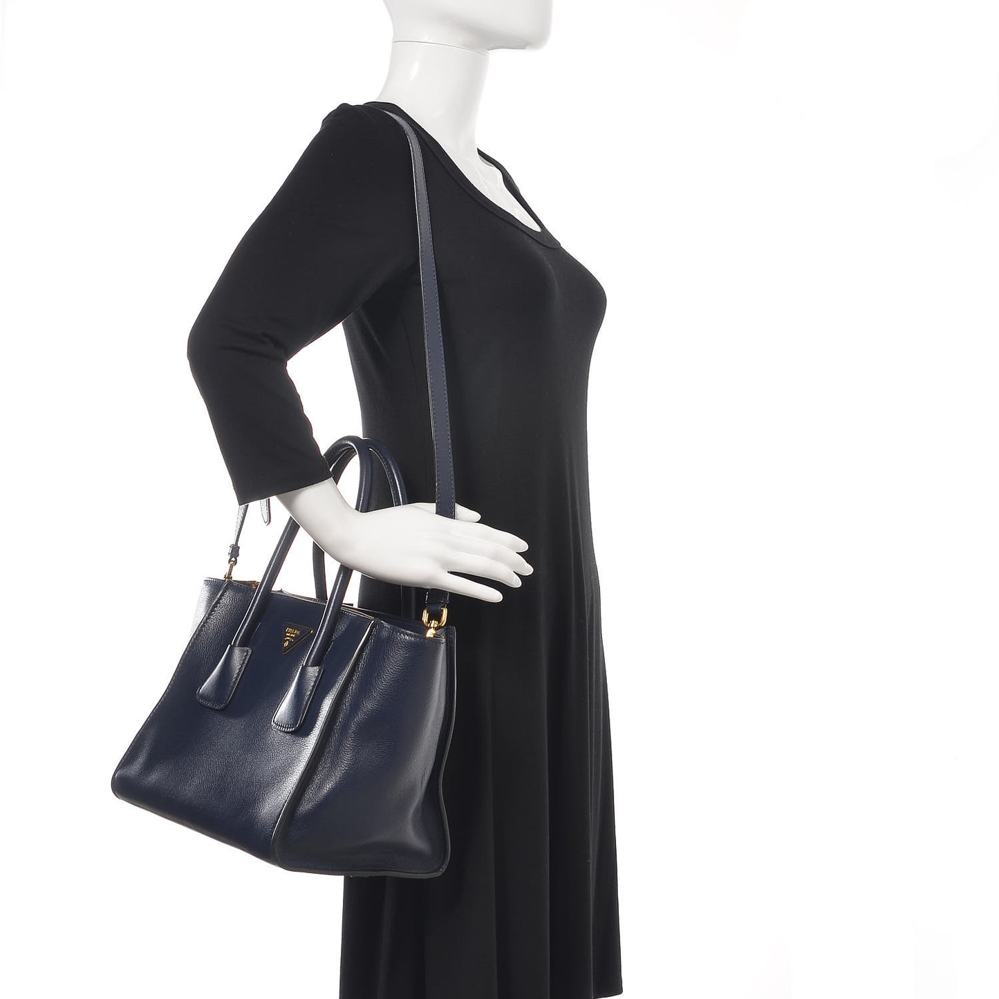 Glace Calfskin Twin Pocket Tote Baltico