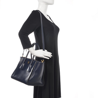 Prada Glace Calfskin Twin Pocket Tote Baltico 2 of 14