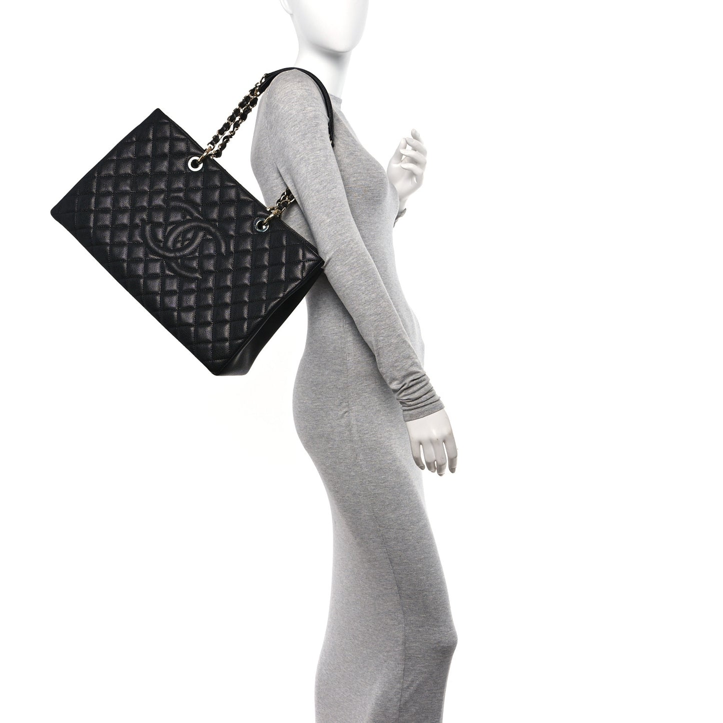 Caviar Quilted XL Grand Shopping Tote GST Black