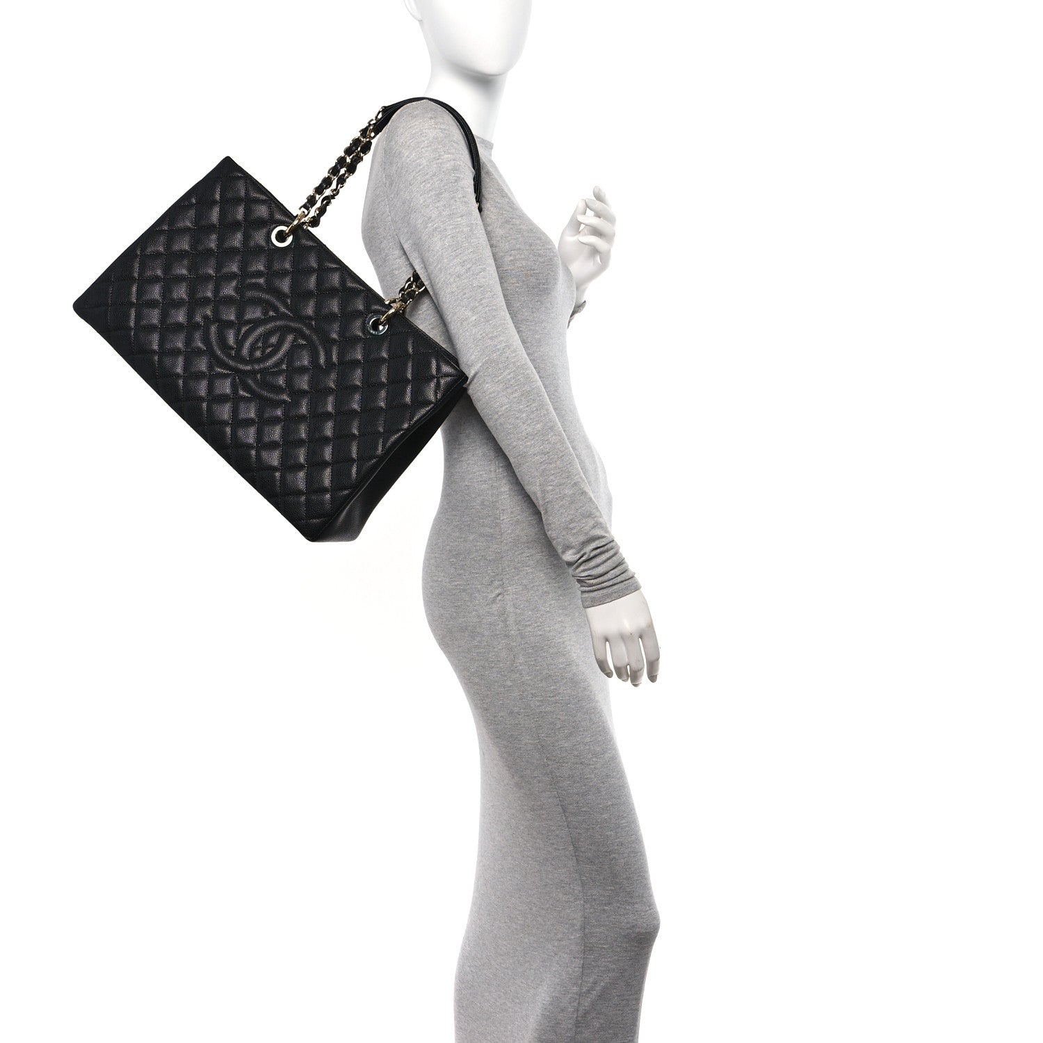 Chanel Caviar Quilted XL Grand Shopping Tote GST Black 2 of 11