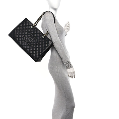 Chanel Caviar Quilted XL Grand Shopping Tote GST Black 2 of 11