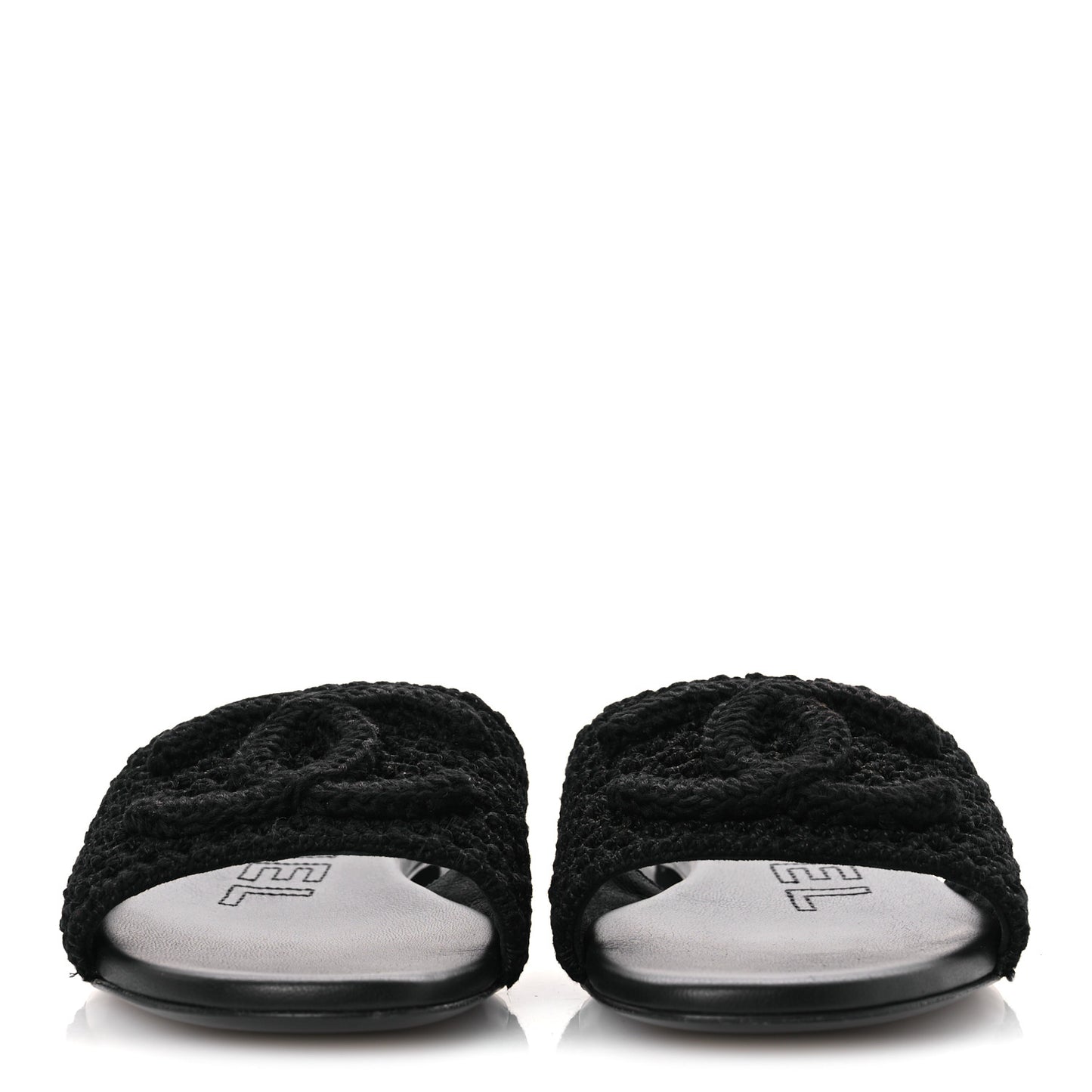 Crochet CC Mules Sandals 38.5 Black