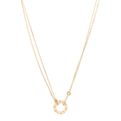 Cartier 18K Yellow Gold 2 Diamond LOVE Necklace 1 of 6