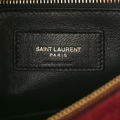Saint Laurent Suede All-Over Monogram Crossbody Burgundy 6 of 8