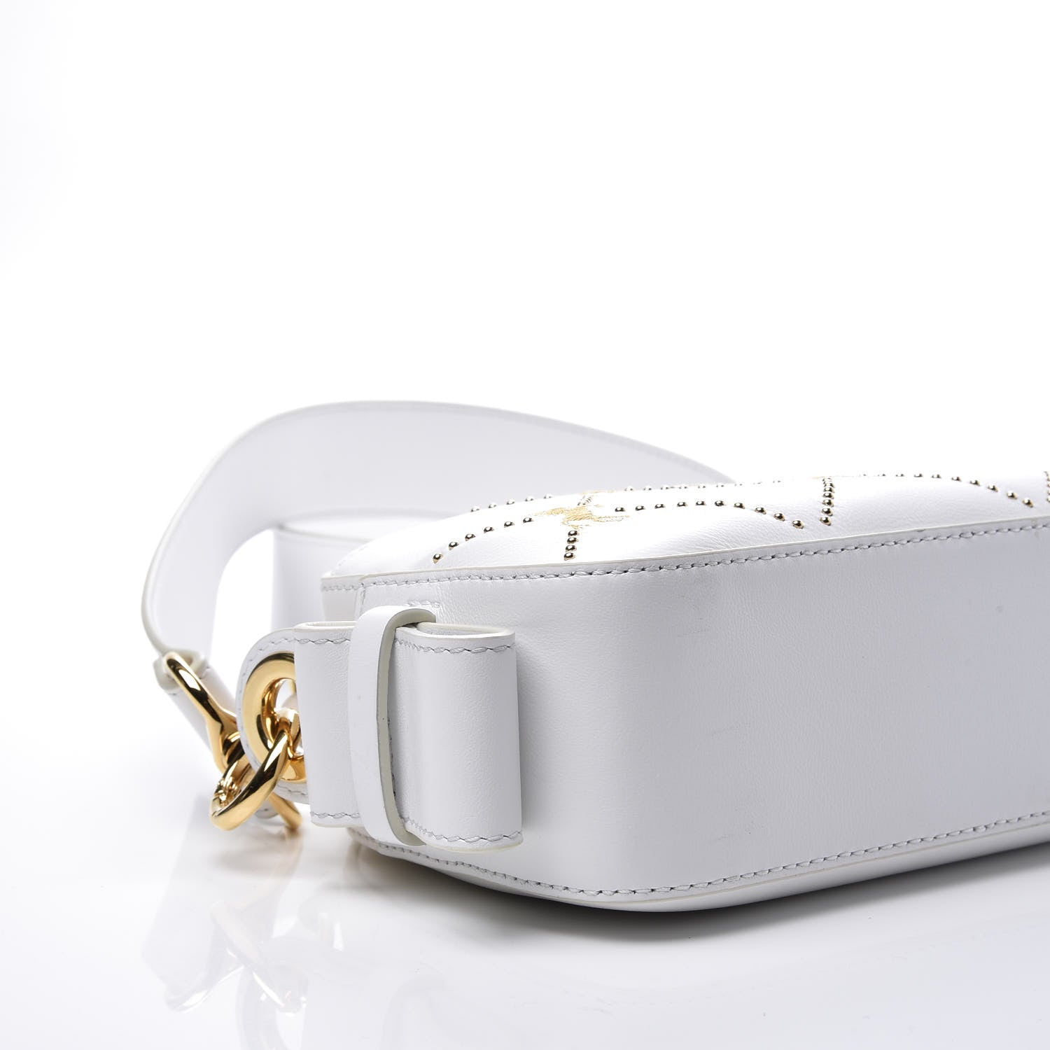 Chloe Smooth Calfskin Little Horses Embroidered Shoulder Bag White 6 of 11