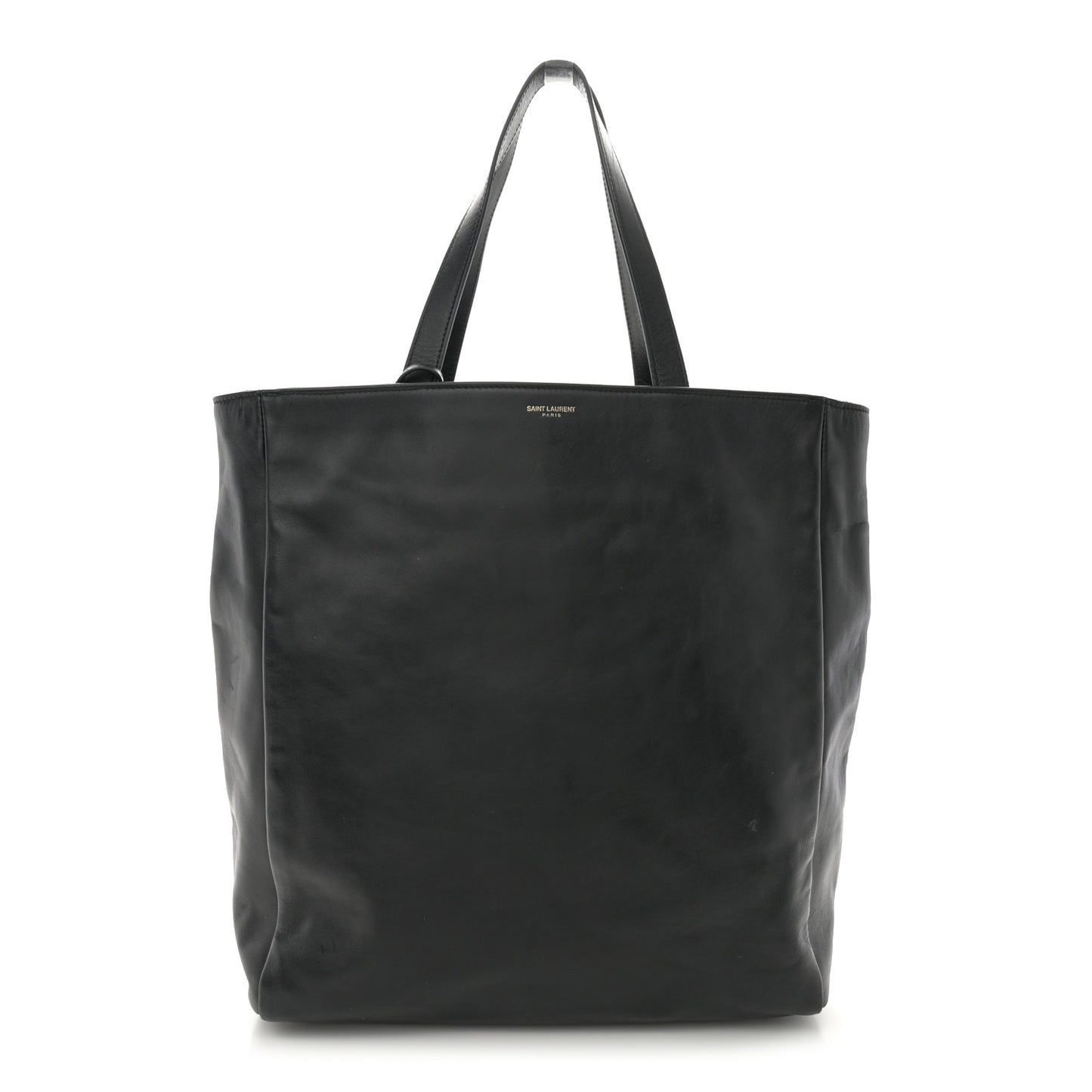Calfskin Suede North South Reversible Shopping Tote Black