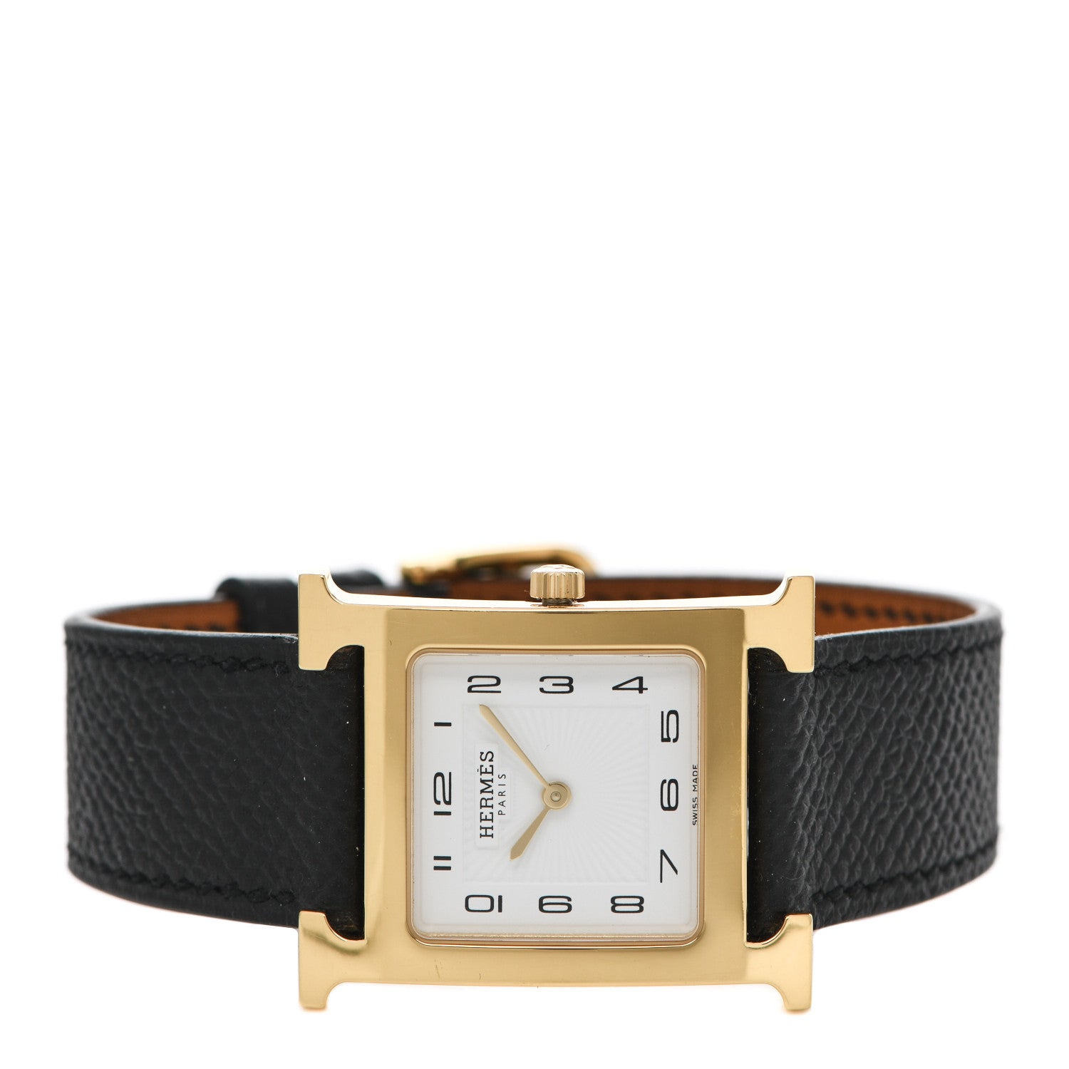 Hermes Stainless Steel Epsom 26mm Heure H Hour Quartz Watch Noir 2 of 5