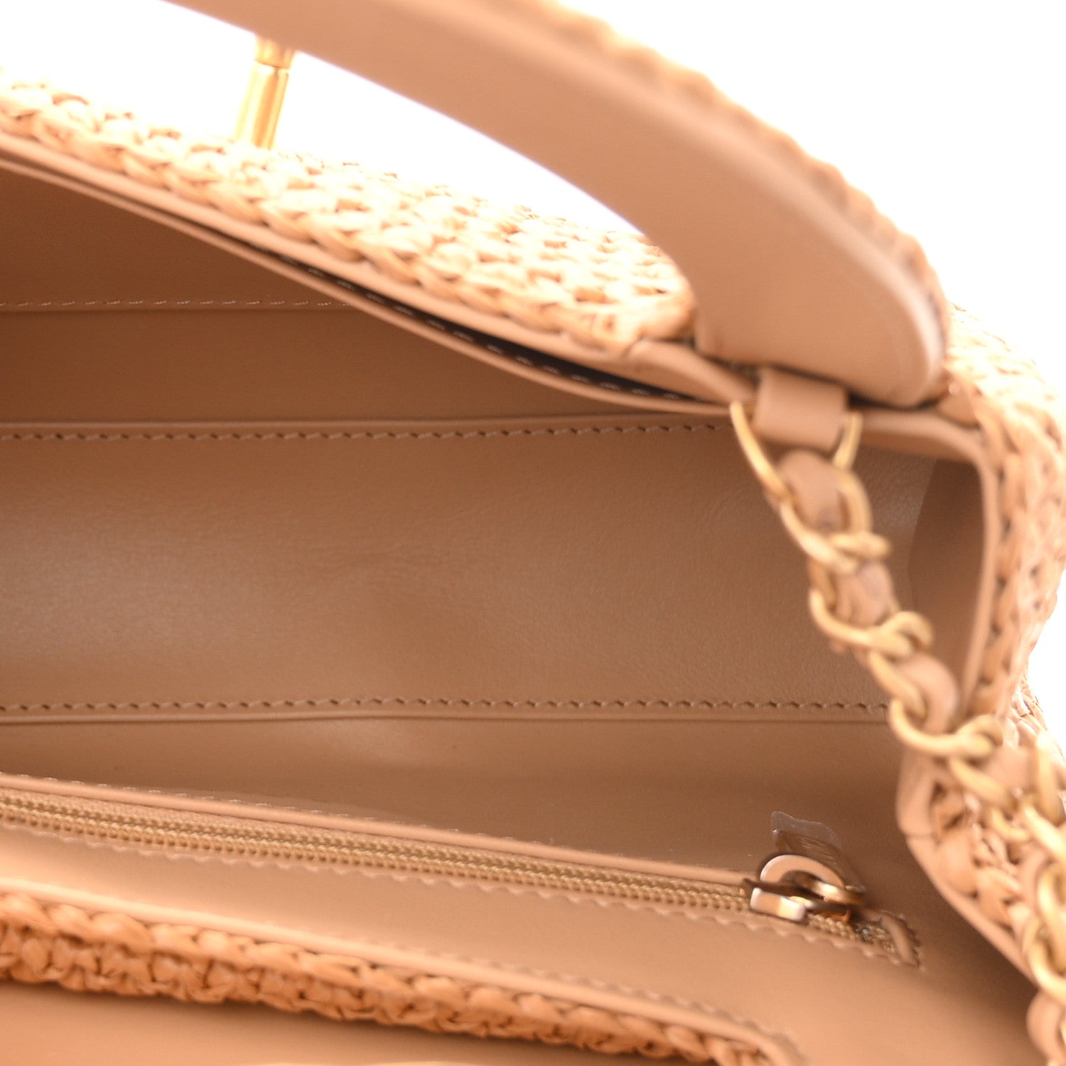 Chanel Braided Raffia Nano Kelly Flap Bag Dark Beige 5 of 11