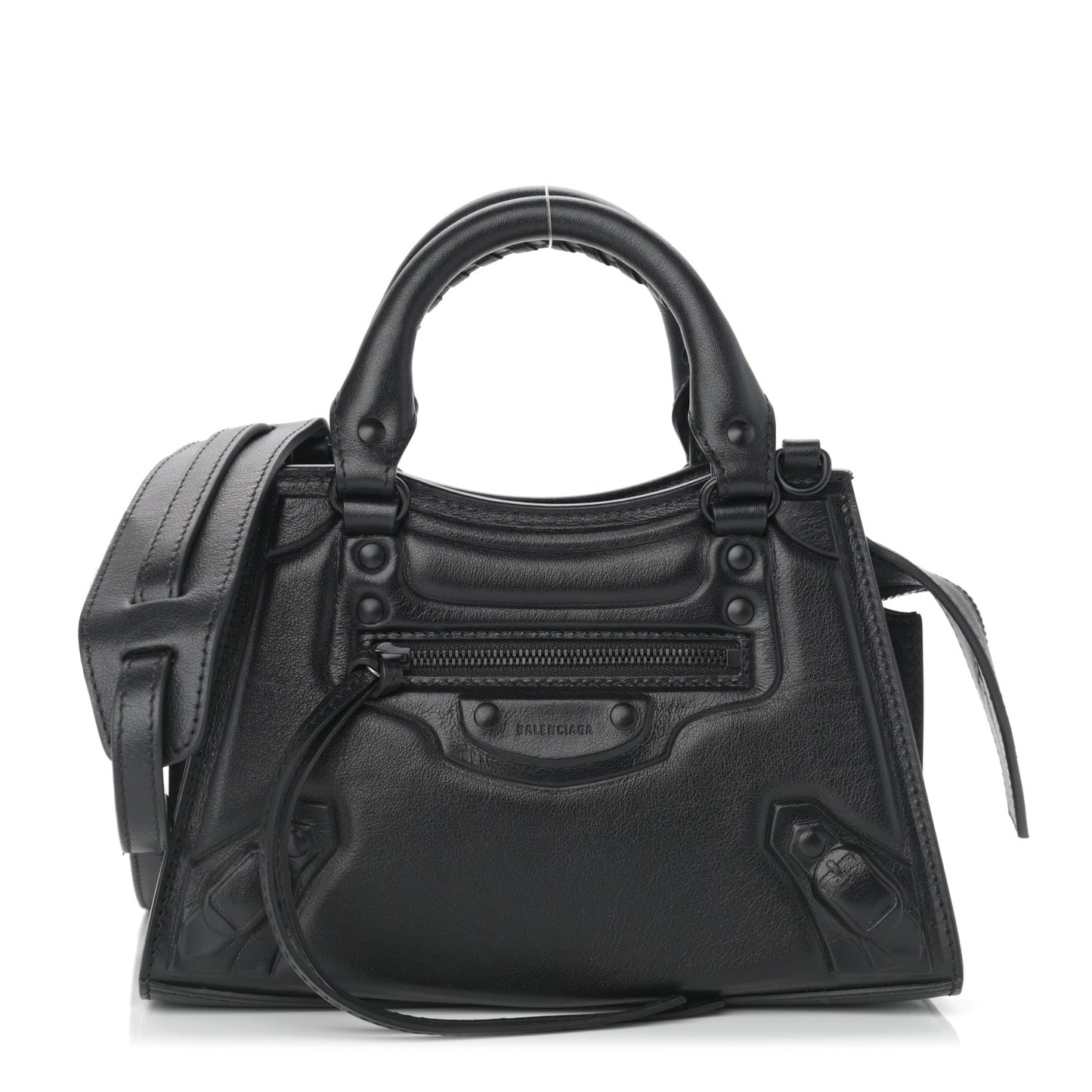 Cake Calfskin Tonal Hardware Mini Neo Classic City Black