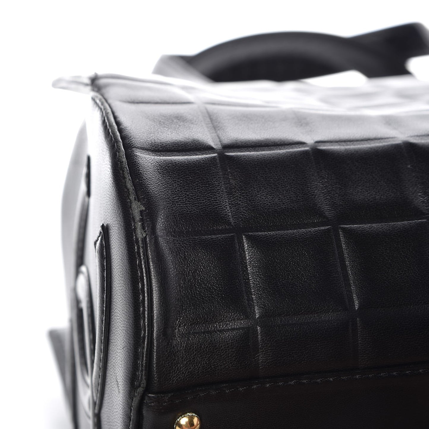 Lambskin Chocolate Bar Quilted Bag Black