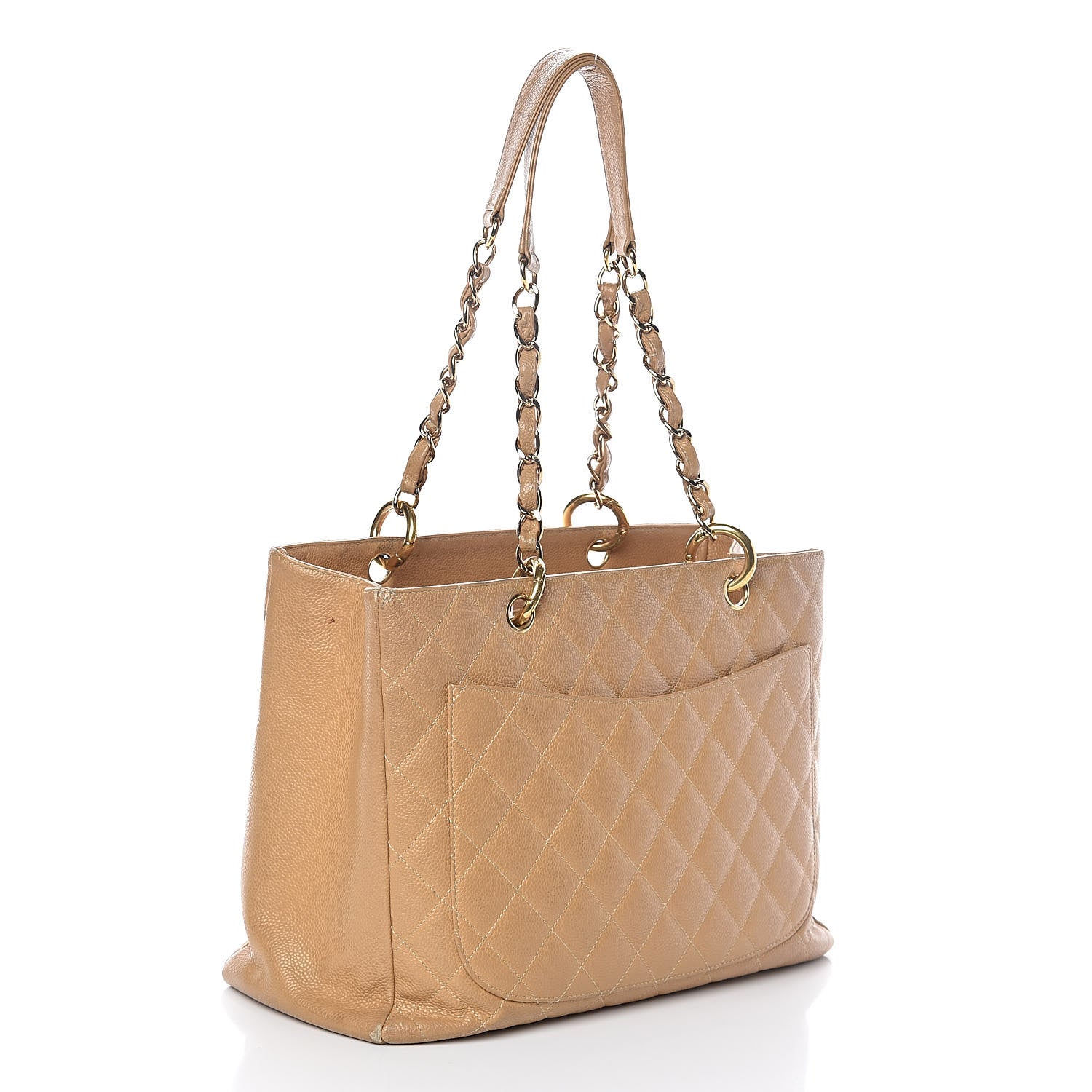 Chanel Caviar Quilted Grand Shopping Tote GST Beige 3 of 16