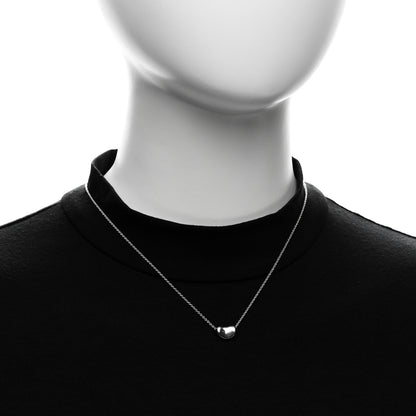 Tiffany Sterling Silver 11mm Elsa Peretti Bean Pendant Necklace 2 of 6