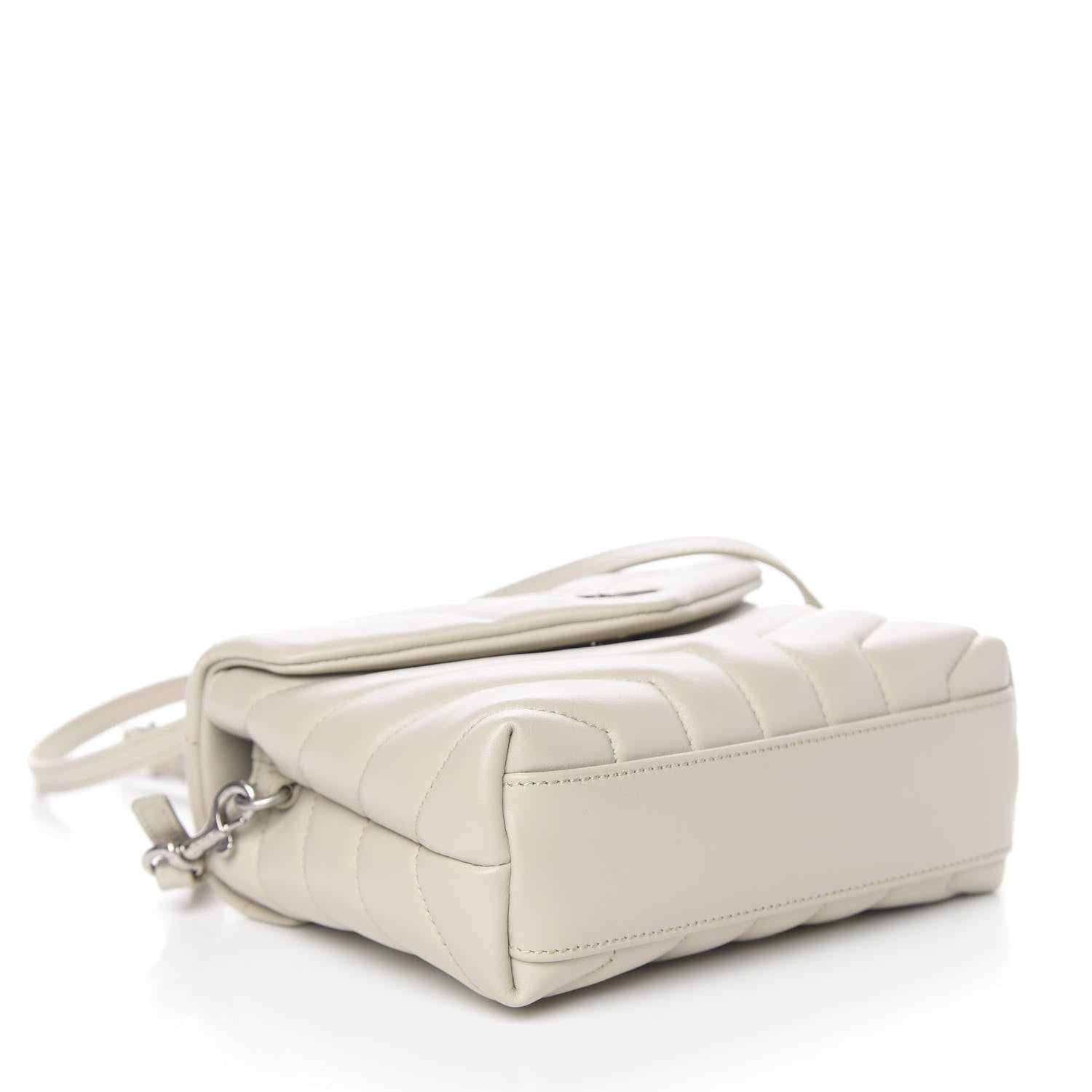 Saint Laurent Calfskin Y Quilted Monogram Toy Loulou Crossbody Bag Ivory 4 of 10