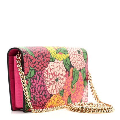 Gucci X KEN SCOTT Shangai Calfskin Pomponica Print Horsebit 1955 Wallet On Chain Multicolor Fuxia Pompon 3 of 10