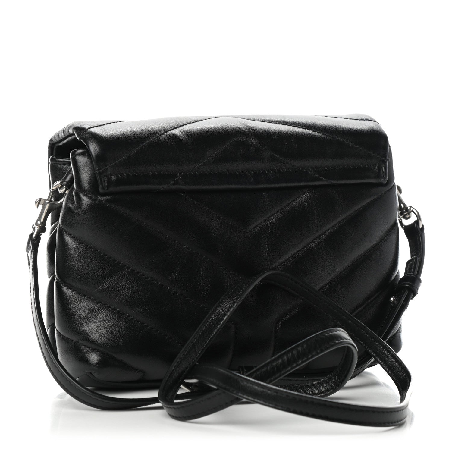 Saint Laurent Calfskin Y Quilted Monogram Toy Loulou Crossbody Bag Black 2 of 5