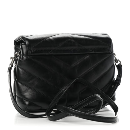 Saint Laurent Calfskin Y Quilted Monogram Toy Loulou Crossbody Bag Black 2 of 5