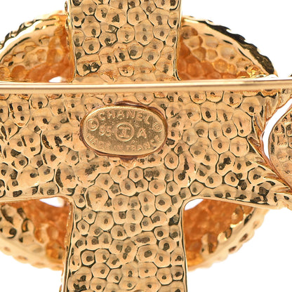 Chanel Pearl CC Cross Brooch Gold 4 of 4