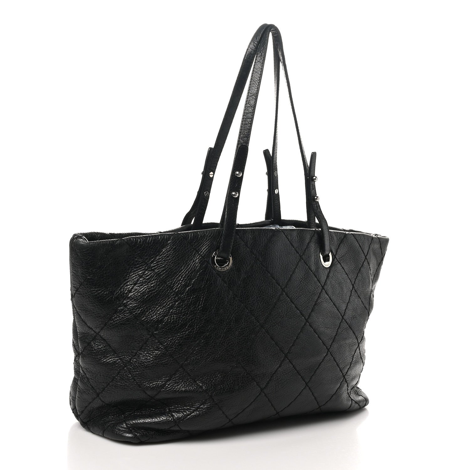 Chanel Glazed Calfskin Large On The Road Tote Black 3 of 10