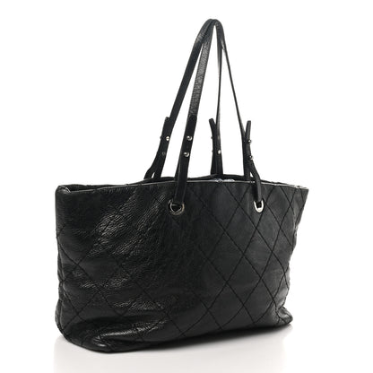 Chanel Glazed Calfskin Large On The Road Tote Black 3 of 10