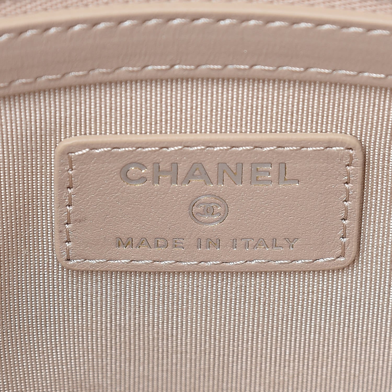 Chanel Iridescent Caviar Chevron Quilted Medium Cosmetic Case Light Gold 8 of 10