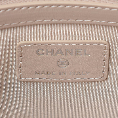 Chanel Iridescent Caviar Chevron Quilted Medium Cosmetic Case Light Gold 8 of 10