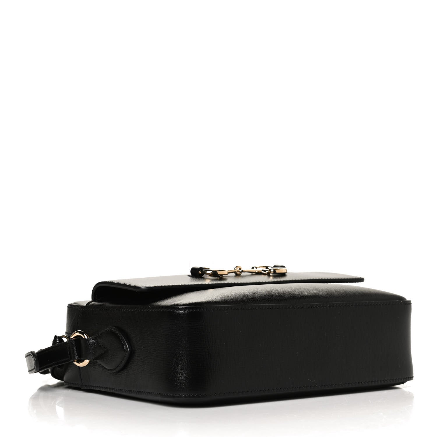 Gucci Textured Calfskin Small Horsebit 1955 Shoulder Bag Black 4 of 12