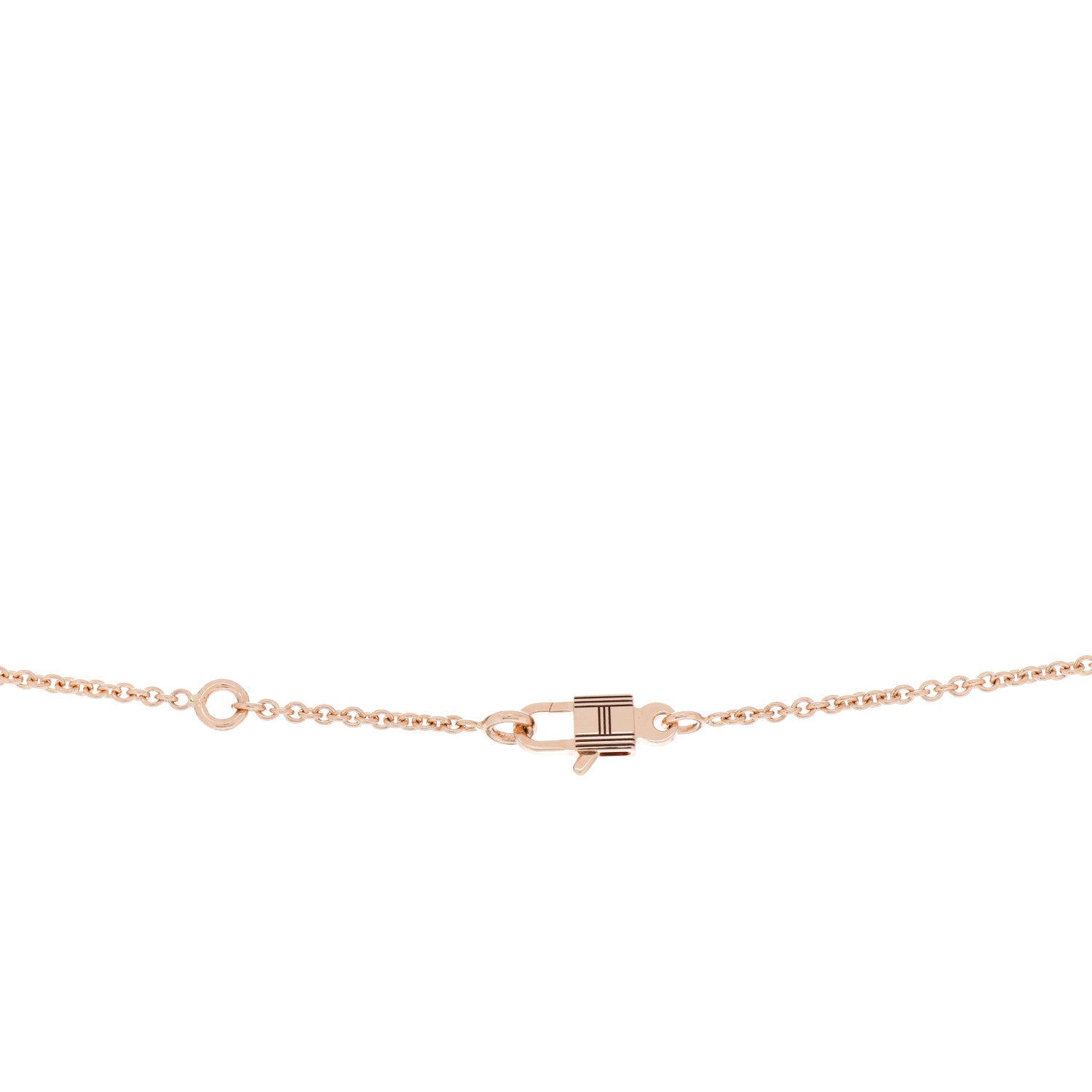 Hermes 18K Rose Gold Diamond Birkin Amulettes Pendant Necklace 4 of 5