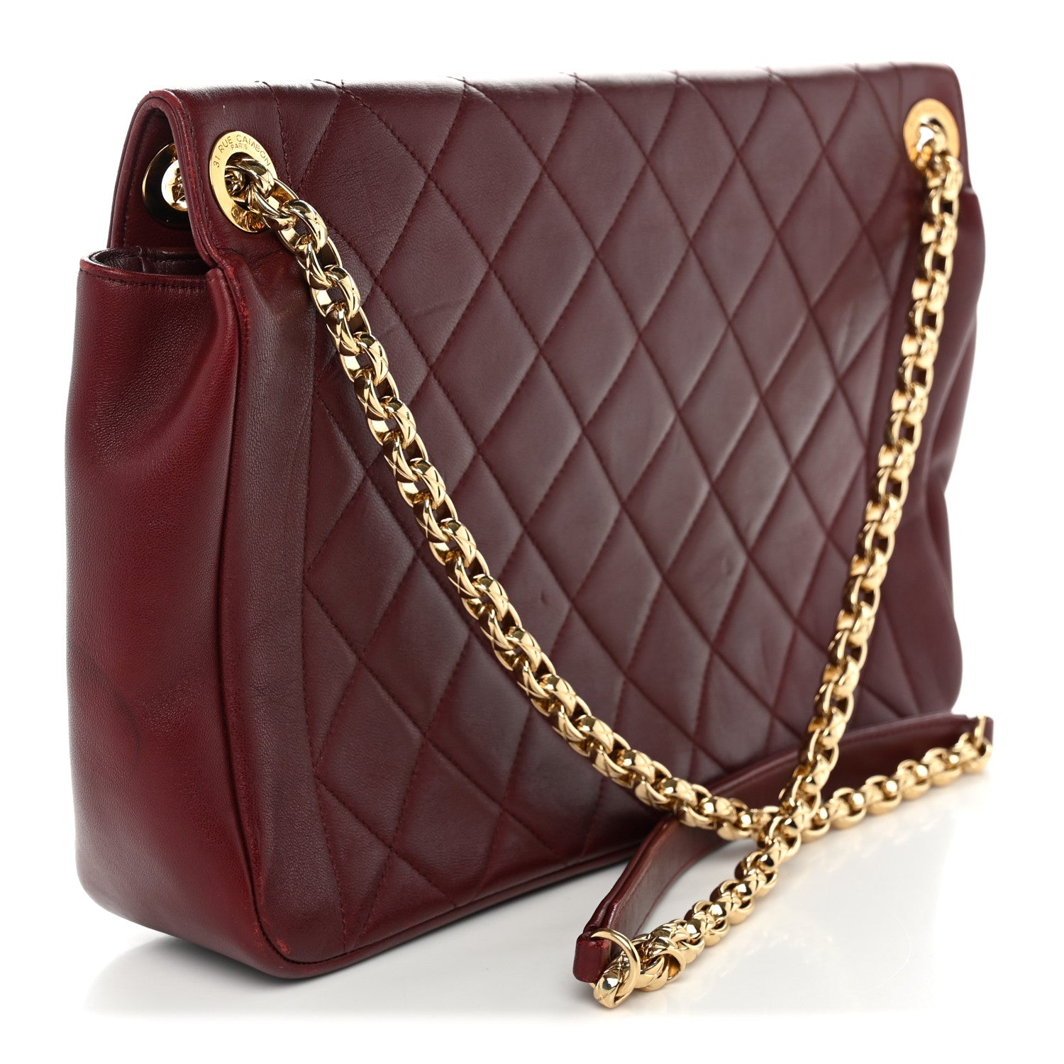 Chanel Lambskin Quilted Large Chic With Me Flap Rouge Fonce 3 of 10