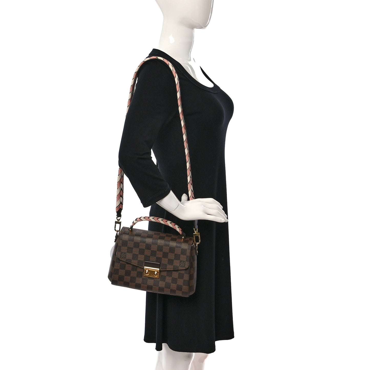 Damier Ebene Braided Croisette Cream Pink