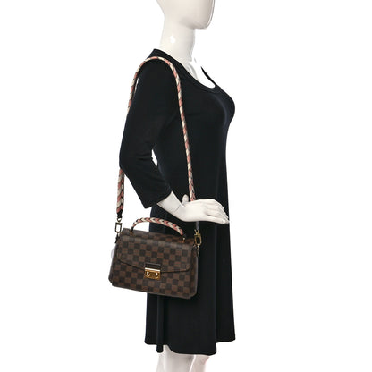 Louis Vuitton Damier Ebene Braided Croisette Cream Pink 2 of 8