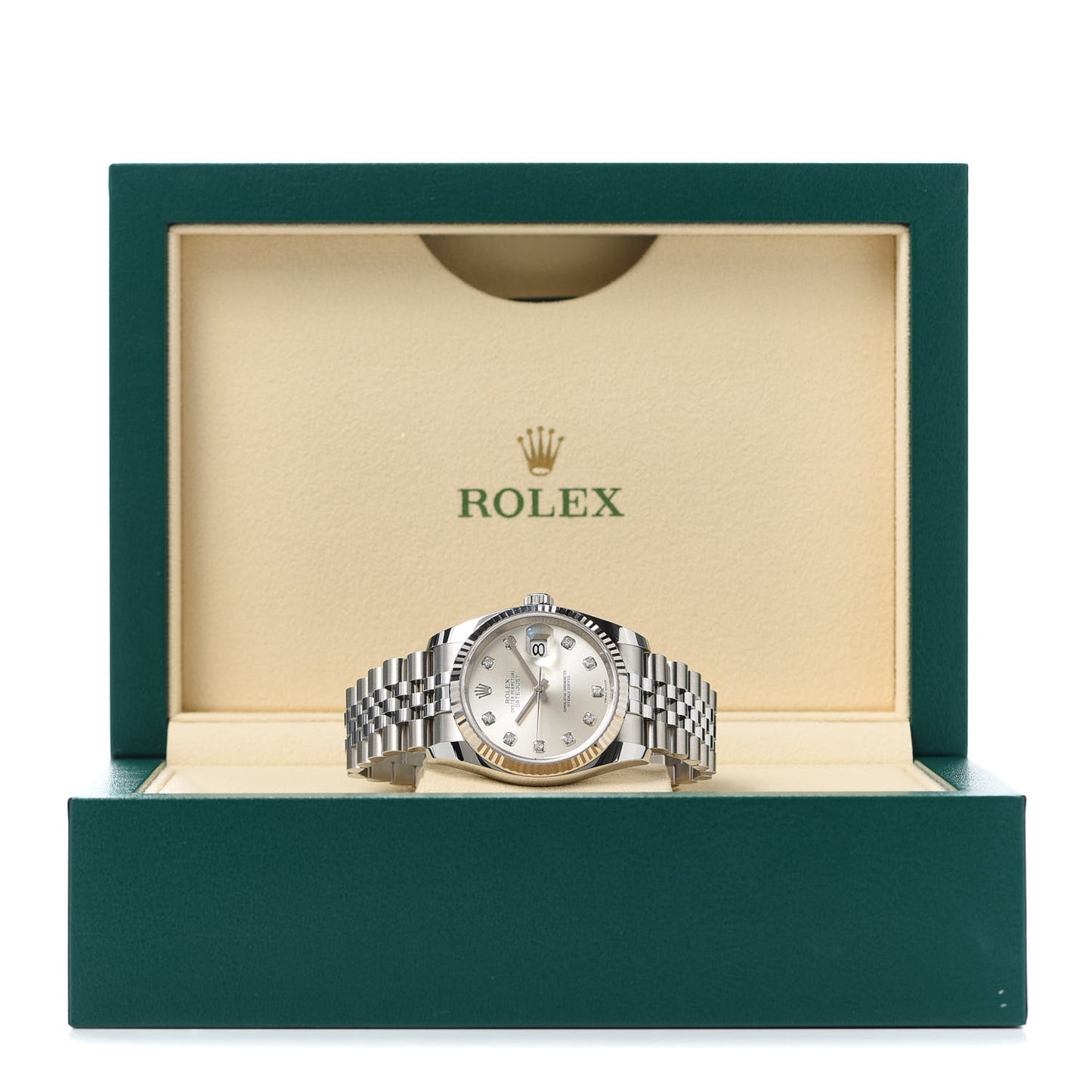 Stainless Steel 18K White Gold Diamond 36mm Oyster Perpetual Datejust Watch Silver 116234