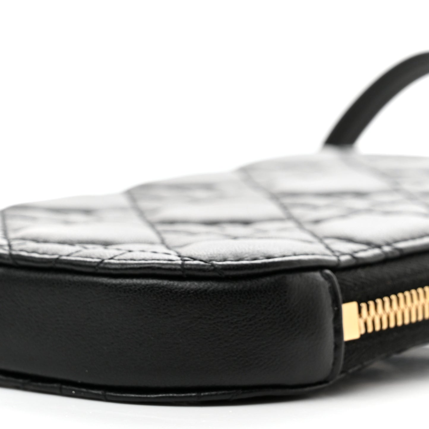 Lambskin Cannage Lady Dior Phone Holder Black