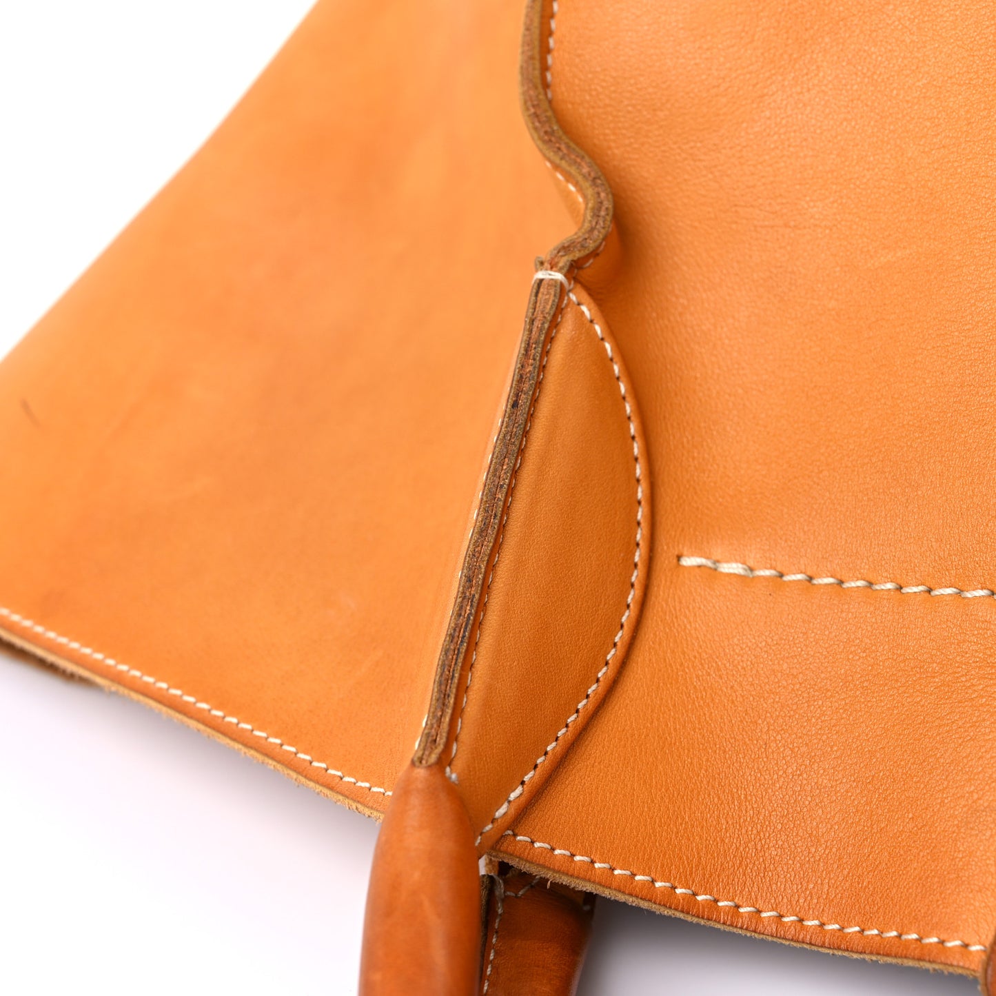 Soft Bare Calfskin Medium Big Bag Dark Yellow