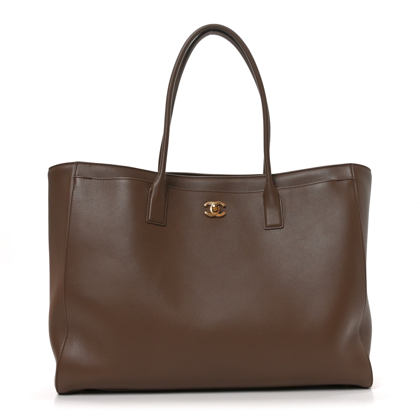 Calfskin Archetype Large Shopping Tote Light Brown