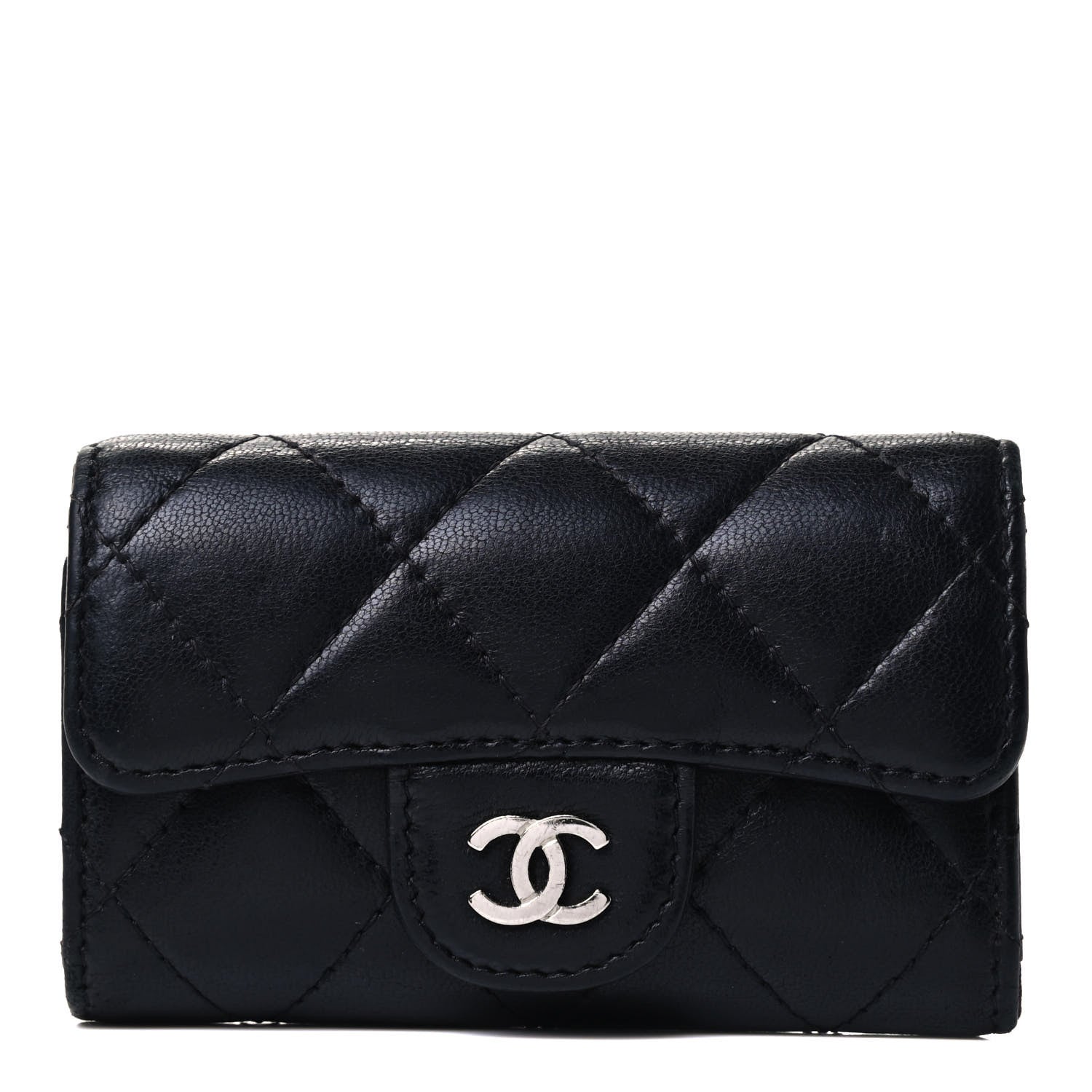 Chanel Lambskin Quilted 6 Key Holder Black 1 of 4