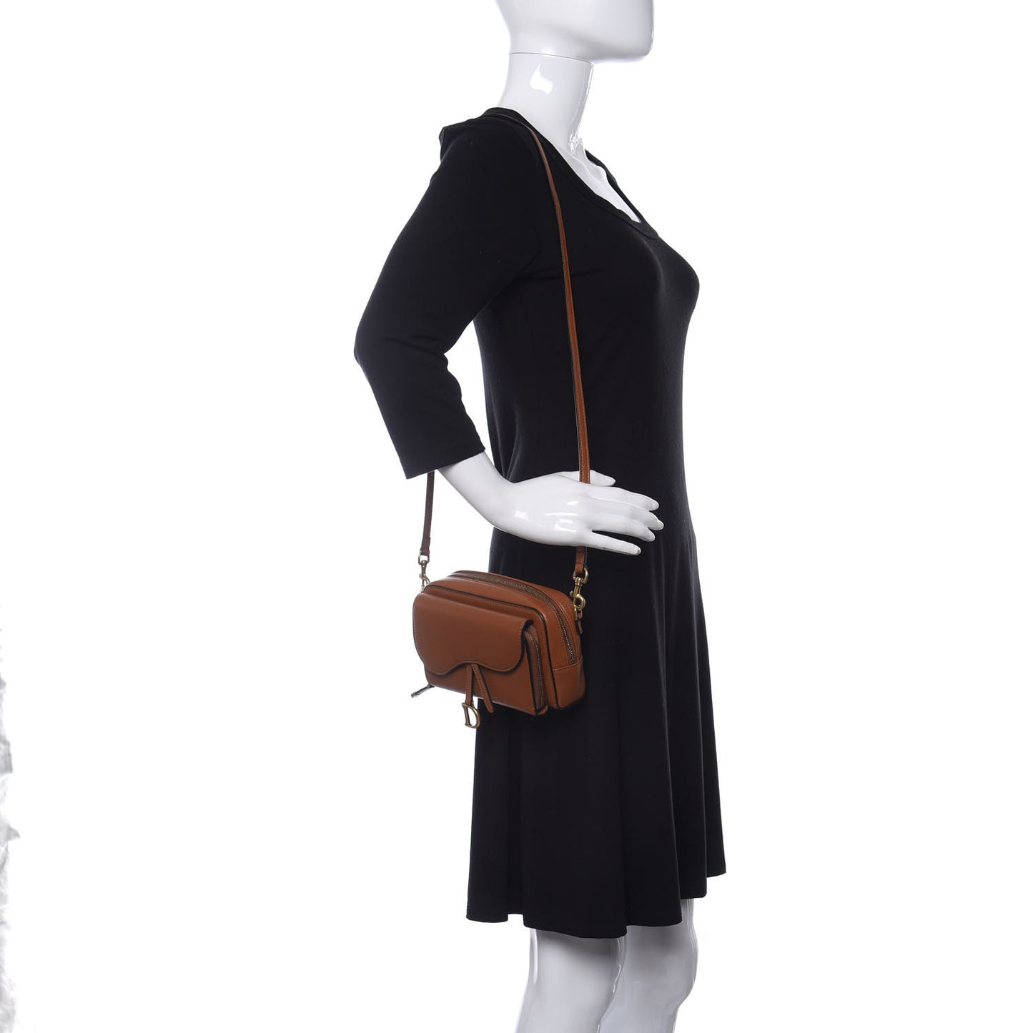 Goatskin Double Saddle Pouch Tan