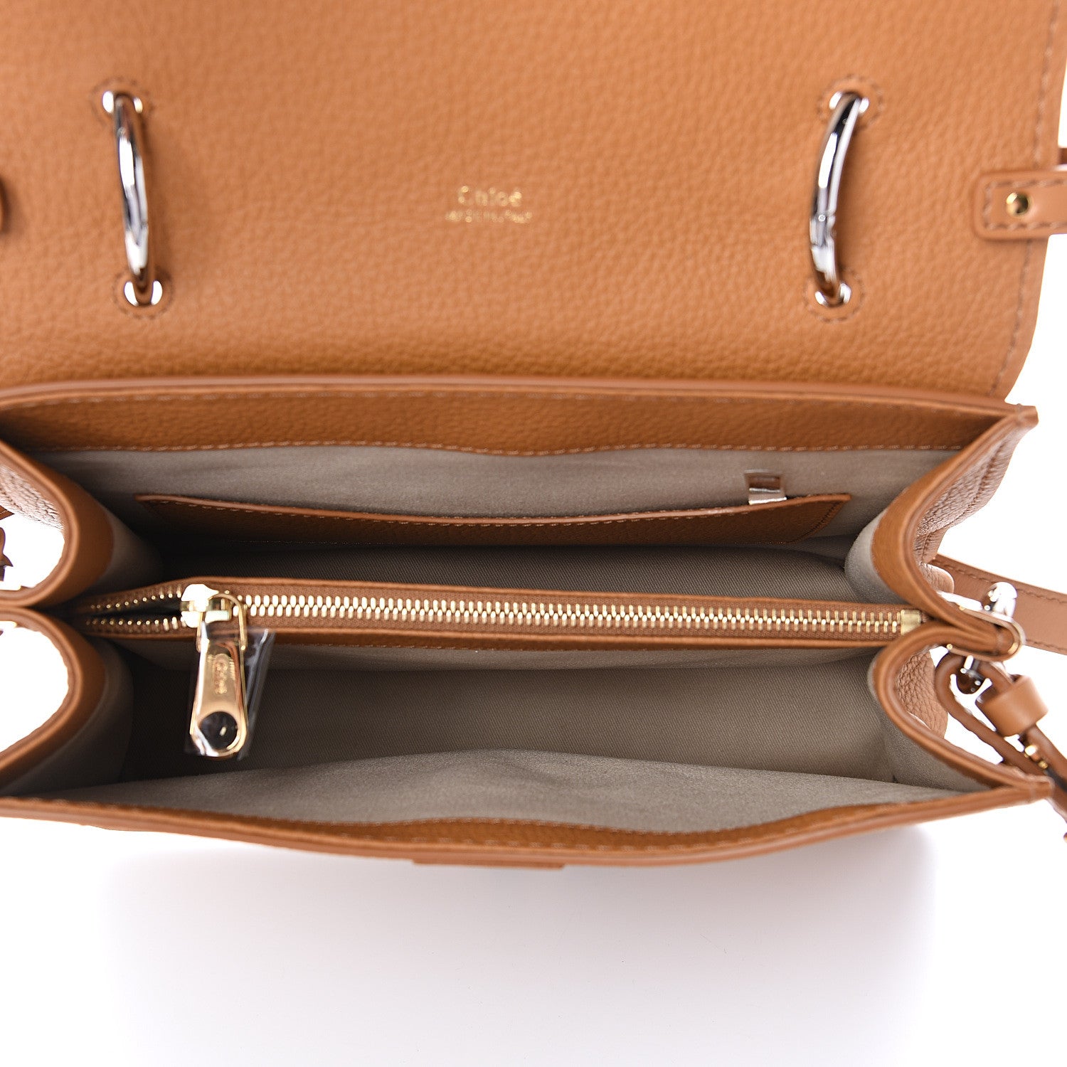 Chloe Shiny Grained Calfskin Medium Aby Day Shoulder Bag Ochre 4 of 8