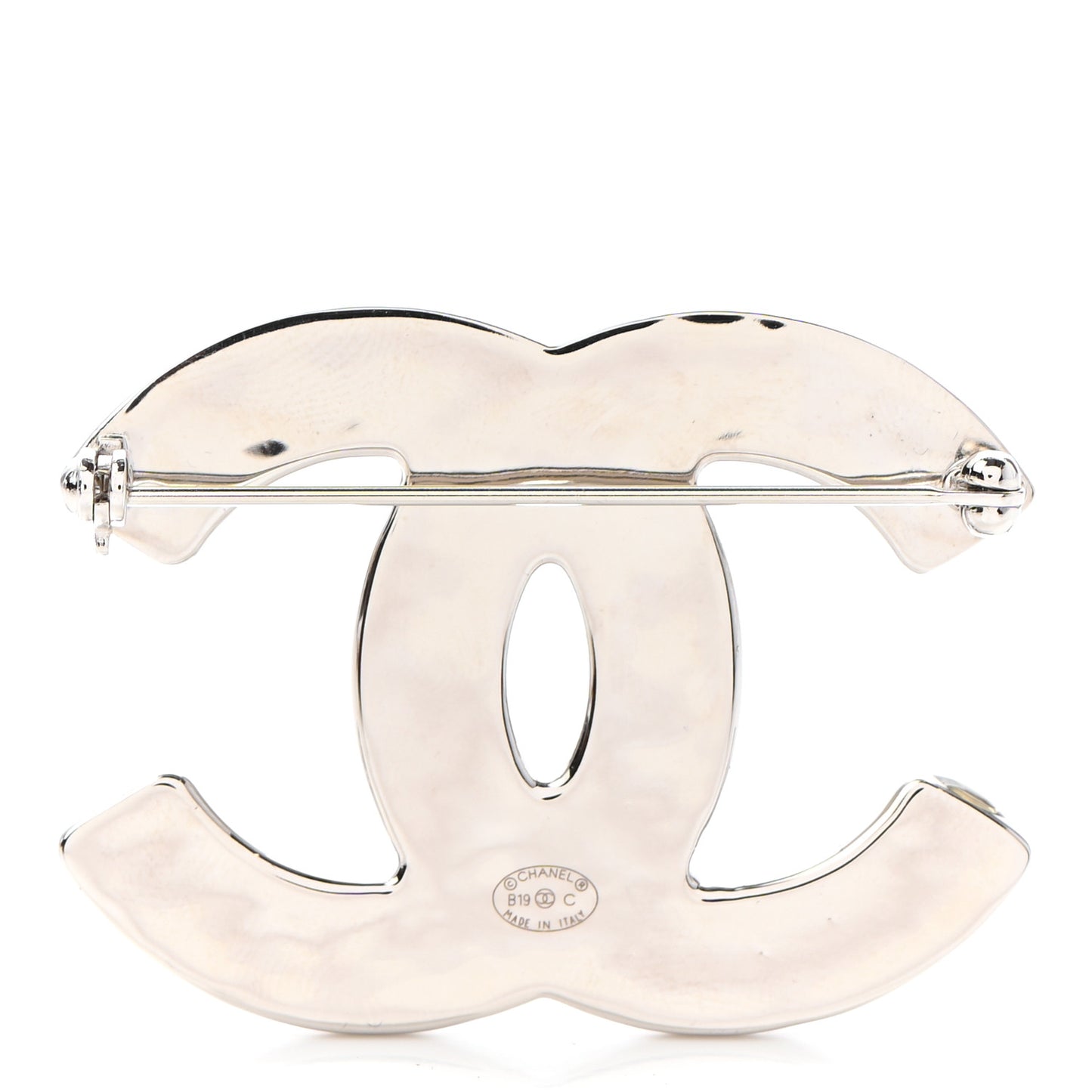 Crystal CC Brooch Silver Blue