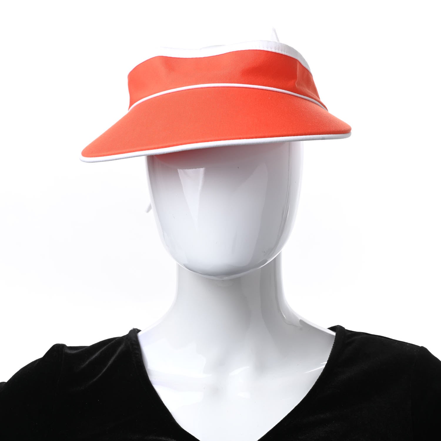Hermes Cotton Canvas Visor Orange White 2 of 7