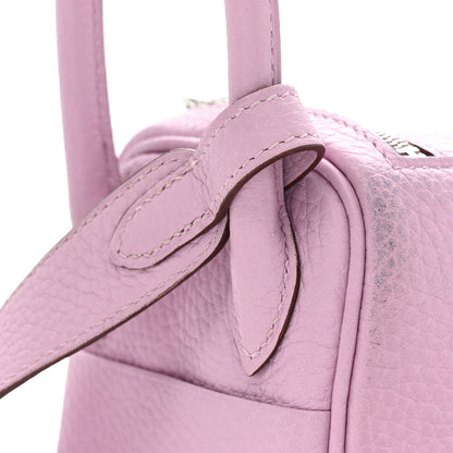 Hermes Taurillon Clemence Mini Lindy 20 Mauve Sylvestre 11 of 12
